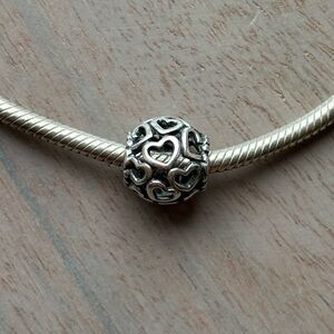 Pandora Silver Filigree Heart Charm